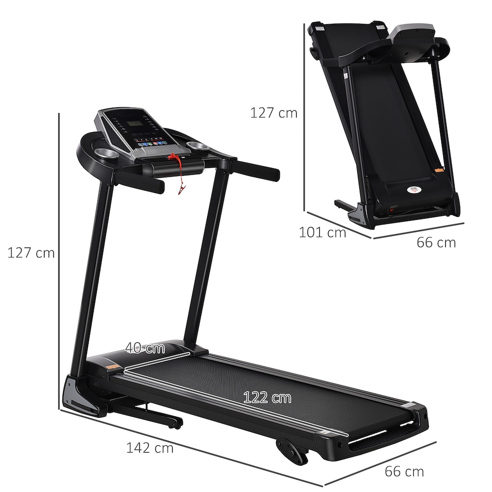 image 1 of HOMCOM Folding Electric Treadmill Running Machine with Incline LED Display