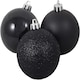 image 6 of 50mm/9Pcs Christmas Baubles Shatterproof Black,Tree Decorations