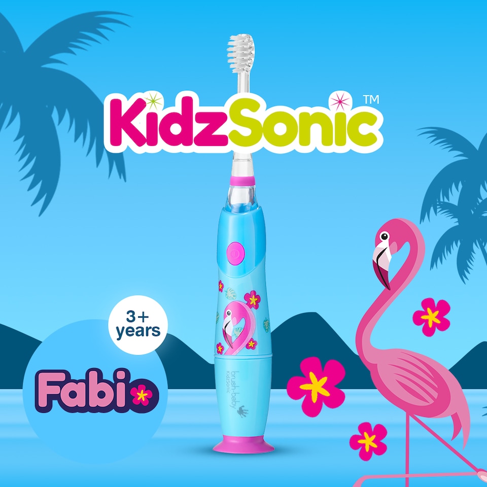 image 1 of Brush Baby Flamingo KidzSonic Kids Electric Toothbrush