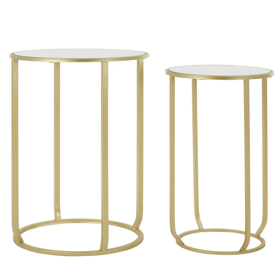 image 1 of Avantis Set Of 2 Tall Side Tables Gold
