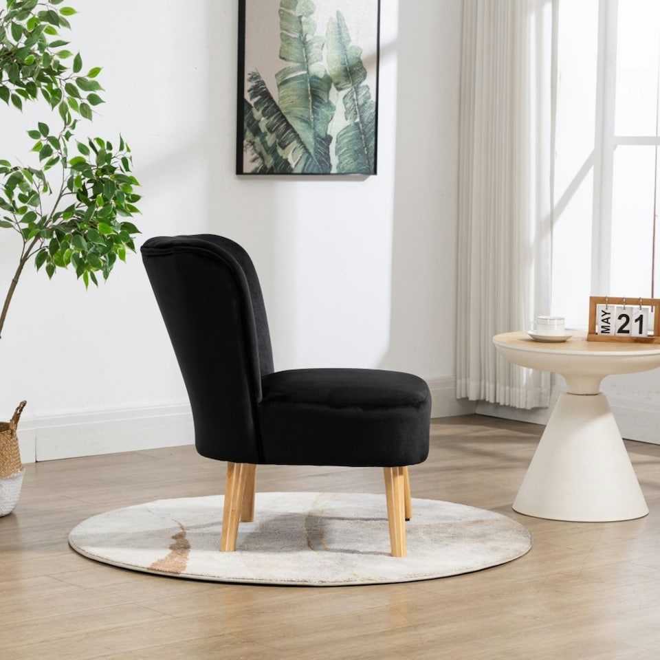 image 1 of Arezza Velvet Accent Chair - Black