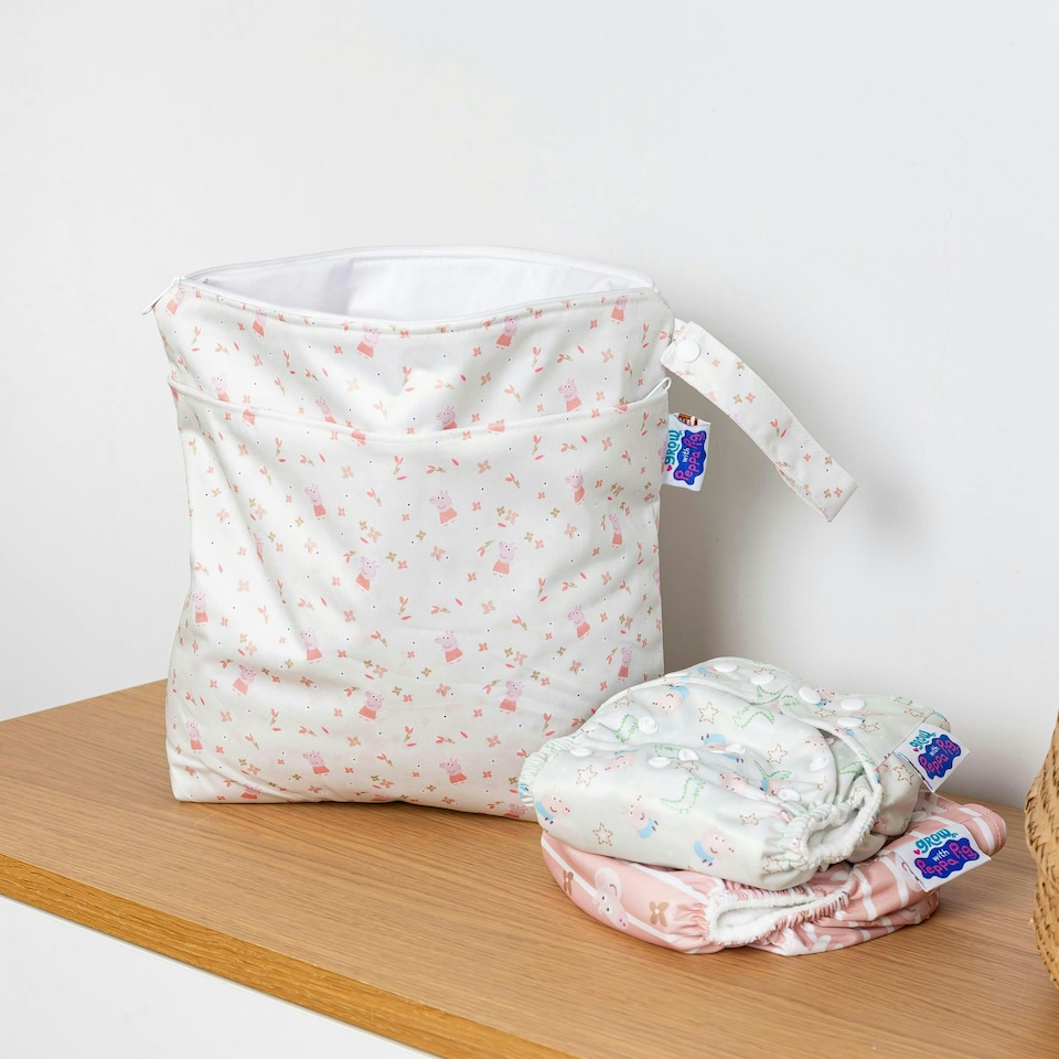 image 1 of Peppa Pig Grab & Go Nappy Wet Bag - Peppa Floral