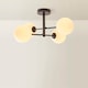 image 4 of ValueLights Darla Navy Opaque Globe Bathroom Ceiling Light & Bulbs | Blue