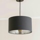 image 1 of ValueLights Reni Medium Charcoal Fabric Chrome Inner Lamp Shade & Bulb Grey