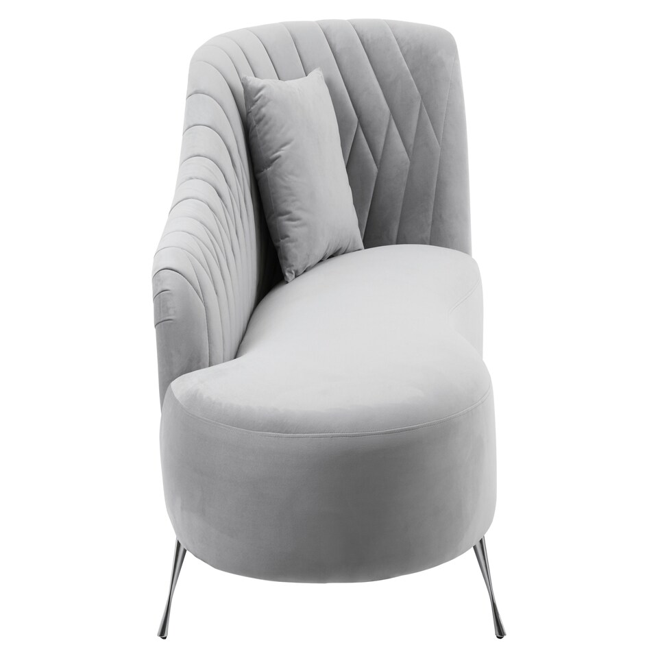 image 1 of Rene Grey Velvet Chaise Longue Grey