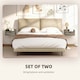 image 3 of HOMCOM Floating Nightstands Set of 2, Nightstand with Drawer | Grey | Natural wood | 40W x 30D x 19.5H cm