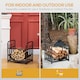 image 6 of Outsunny Metal Firewood Log Holder Indoor Outdoor Firewood Rack Inner Arced Fireplace Wood Storage Shelf w Bear Shape Design, RustResistant, Black, 42W x 33.5D x 43H cm