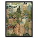 image 1 of Townhouses Trees Cityscape Living Room Black Framed Wall Art Print A4