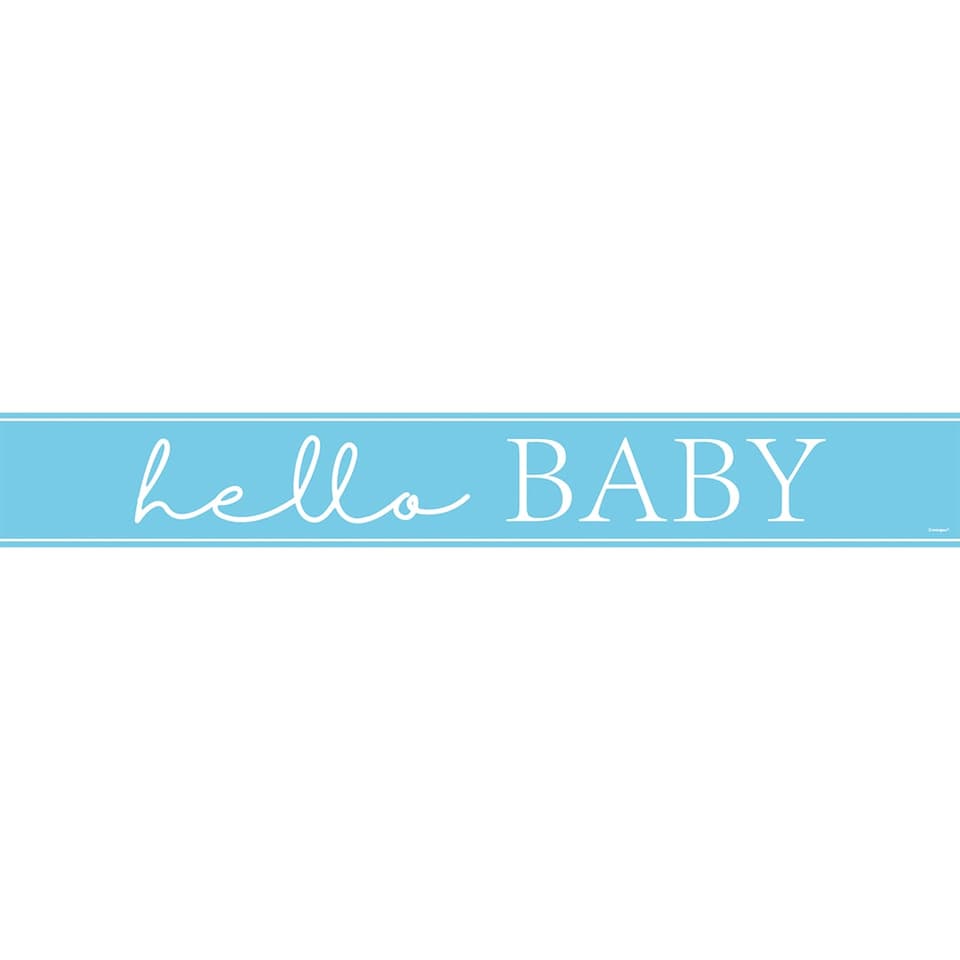 image 1 of Baby Shower Blue Foil Banner 274cm