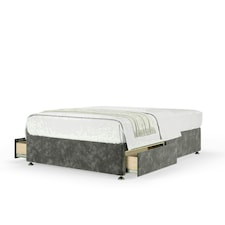 Charcoal Chenille 2 Drawer Divan Base Double