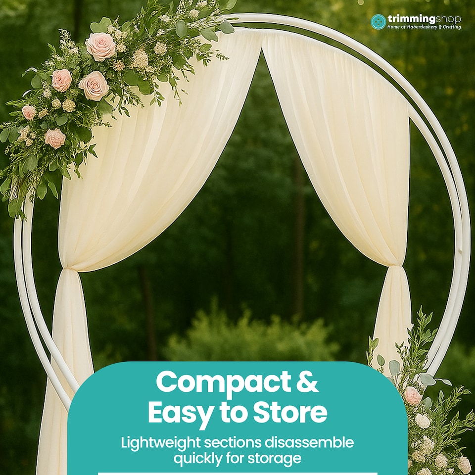 image 1 of Dual Circle Arch Stand Party Background Decoration, Garden Arbors - 260x220cm