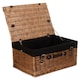 image 5 of 51cm Double Steamed Wicker Picnic Basket with Lining Grey | Grey | One Size