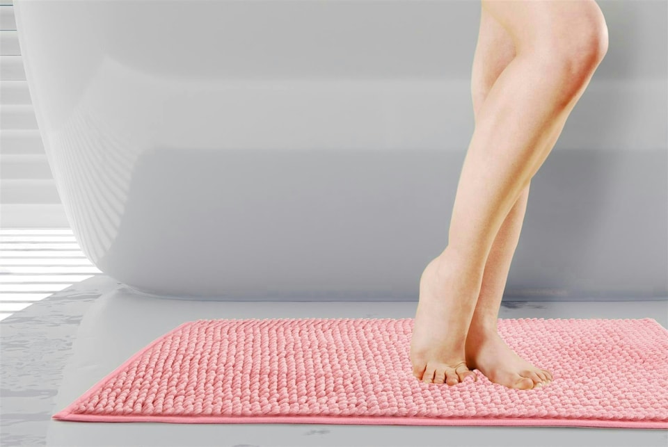 image 1 of Noodle Bath Mat Dusky Pink 45x75cm