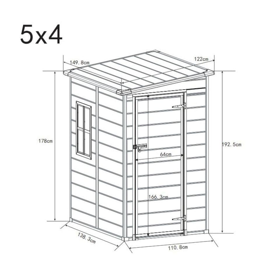 image 1 of Living and Home Plastic Garden Storage Shed - Single Side Door & Front Window