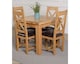 image 2 of Richmond 90-150cm Oak Extending Dining Table and 4 Berkeley Leather Chairs | Brown | Brown