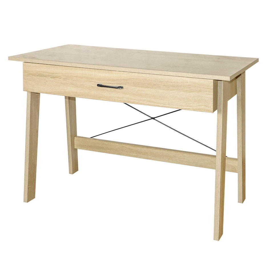 image 1 of Winston 1 Drawer Desk Computer Oak Office Table Workstation Home Metal Handles