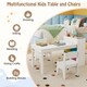 image 6 of COSTWAY Kids Art Table and Chairs Set with 2 Chairs White