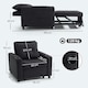 image 5 of HOMCOM 3-in-1 Single Sofa Bed, Convertible Sleeper Chair with Adjustable Backrest, Fabric Pull Out Chair Bed with Pillow, Side Pockets and Cup Holders for Living Room, Bedroom, Black | Black