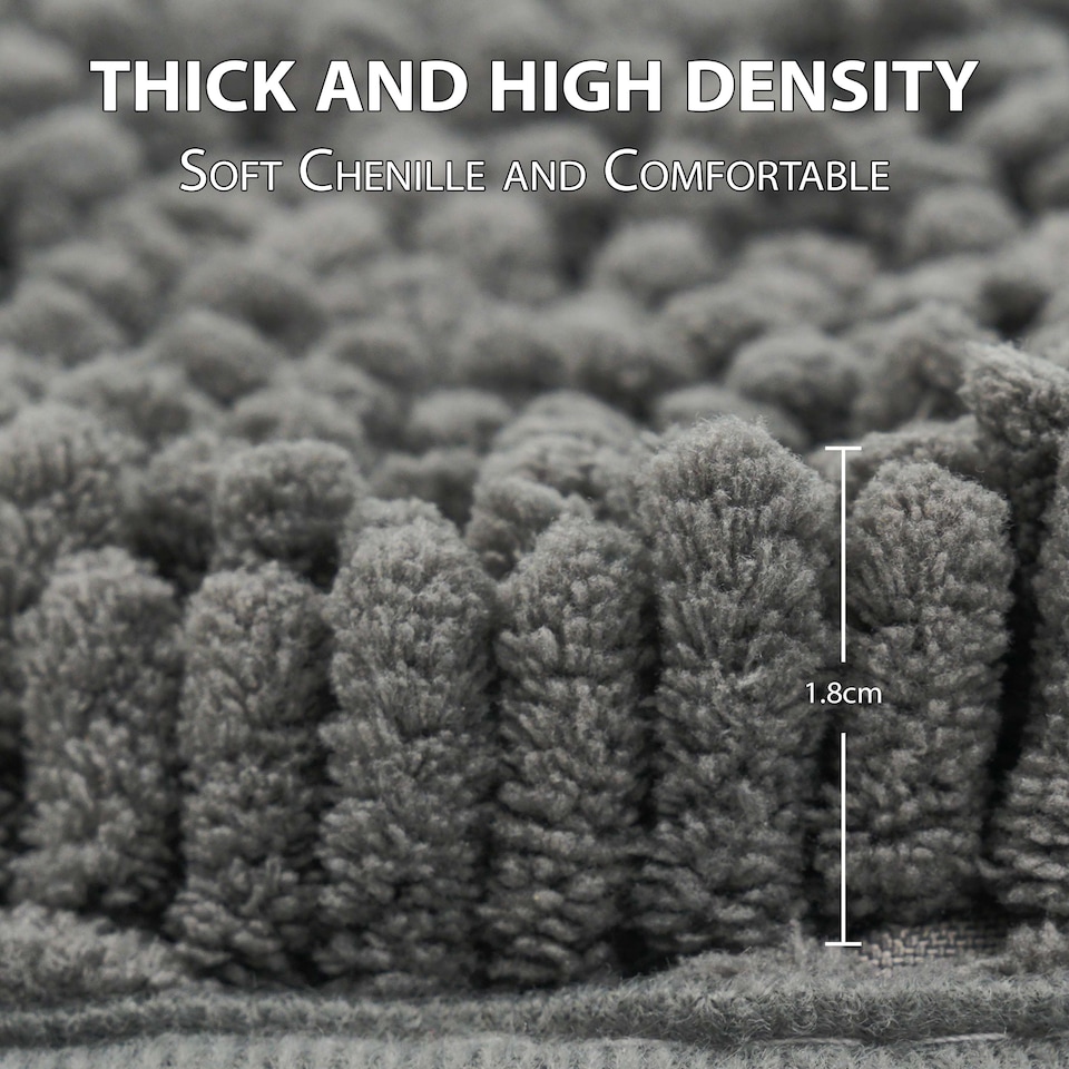 image 1 of Non Slip Bath Mat Water Absorbent Shower Mats Machine Washable Bathroom Rug, Charcoal