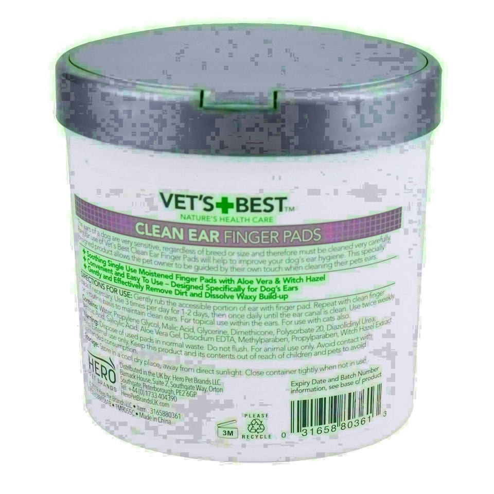 image 1 of 50PK Dog Pet Ear Cleaning Finger Pads Wipes Removes Wax Dog Hygiene