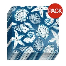 Unique Party Classic Reefs Napkins (Pack of 16) - Dark Blue/White - One Size Multi