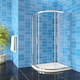 image 2 of Aica Bathrooms 1000x800mm Quadrant Shower Enclosure Walk In Corner Cubicle Glass Screen Door Chrome