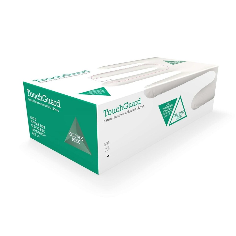 image 1 of Touchguard Natural Latex Powder Free Gloves - Box of 100x Cream | Large