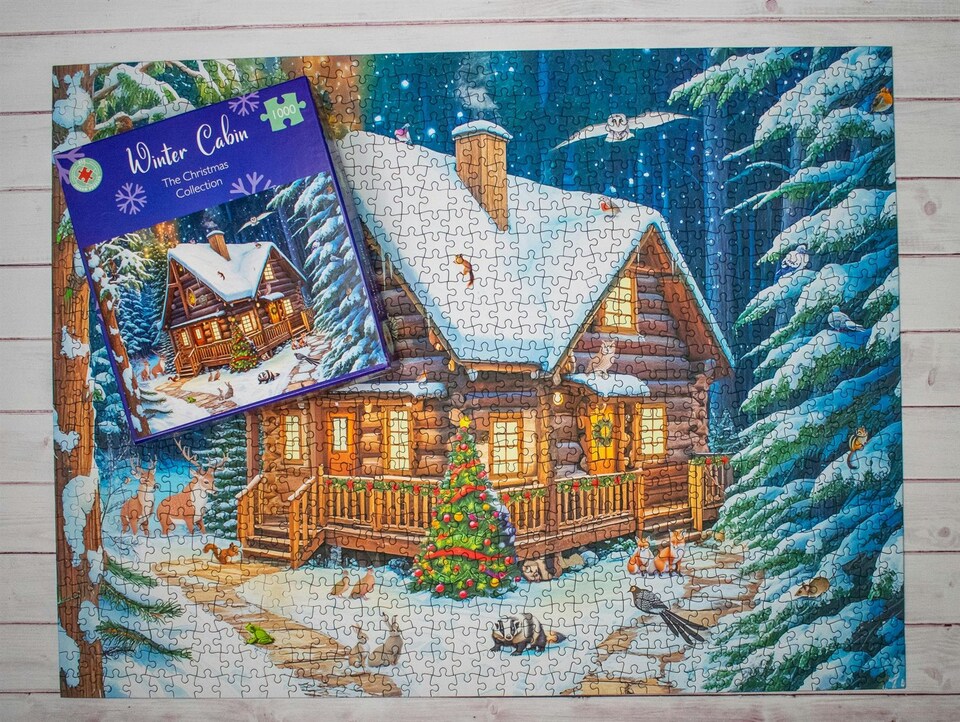 image 1 of Winter Cabin 1000 Piece Jigsaw Puzzle