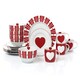 image 1 of 16pc Nordic Red Heart Dinner Set