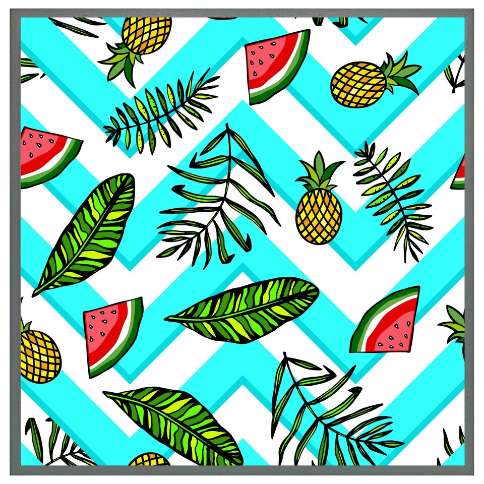 image 1 of Pineapple & watermelon (Picutre Frame) Grey | XL