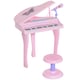 image 1 of HOMCOM 37 Key Musical Mini Piano Electrionic Keyboard Microphone Stool Pink | Pink
