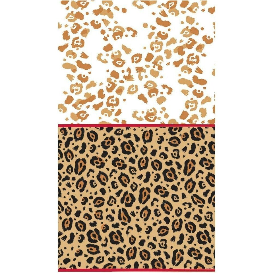 Unique Party Plastic Cheetah Print Party Table Cover - Brown/Black - One Size