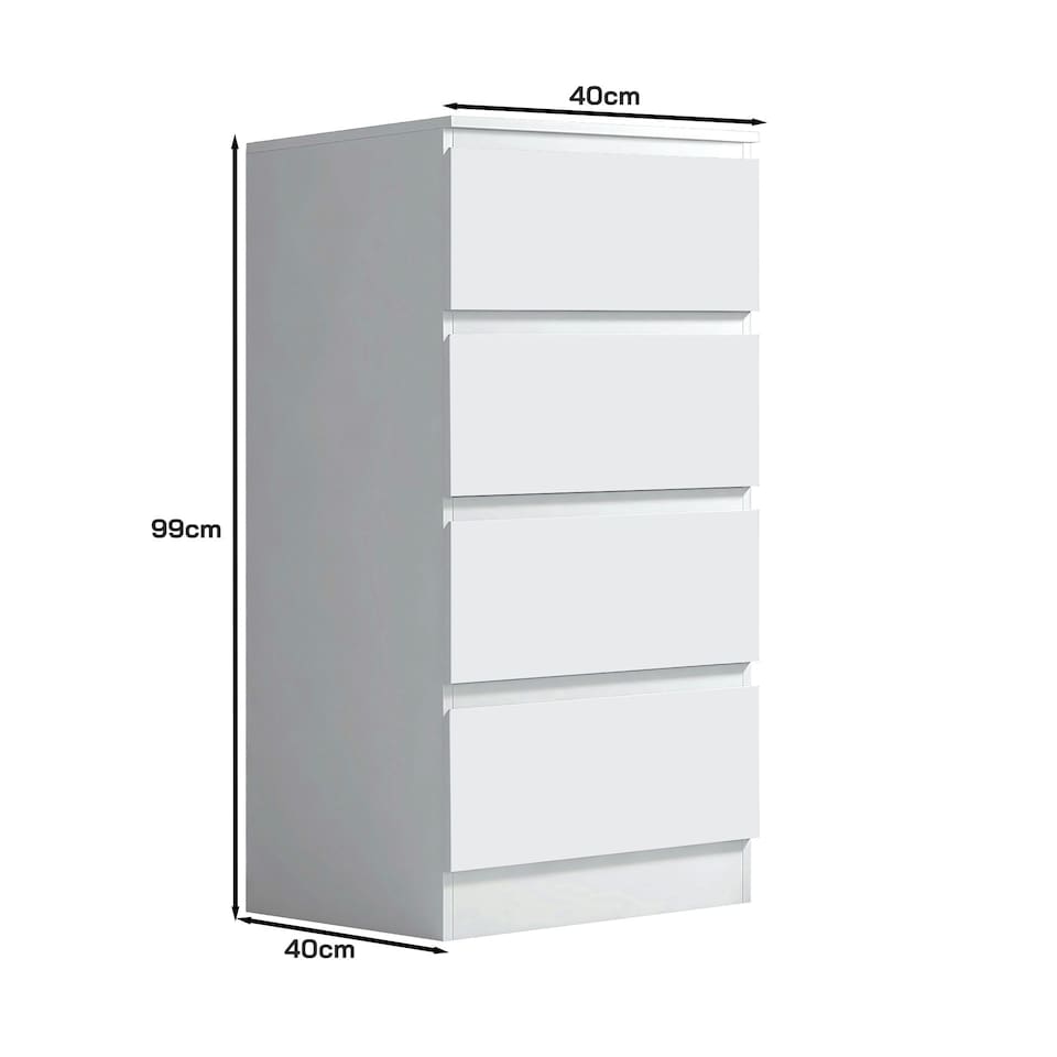 image 1 of FWStyle Stora 4 Drawer Chest of Drawers - Matt White