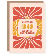 Vintage Retro For Her Flower 60s Born 1949 Aged 76 Years Old 76th Birthday Card