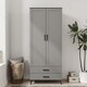 image 8 of DEVON Wardrobe 2 Door 2 Drawer Modern Bedroom Clothes Storage Hanging Rail 180cm | Grey | Grey Black | 1