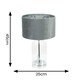 image 4 of ValueLights Jessy Glass Chrome Table Lamp Grey Velvet Chrome Inner Shade & Bulb | Clear