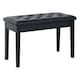 image 1 of HOMCOM Faux Leather Piano Stool Makeup Stool Bench Dressing Table Seat with Storage 76x36x50cm, Black