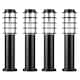 image 1 of ValueLights Wharf 4 Pack Black Outdoor Bollard Light | Black