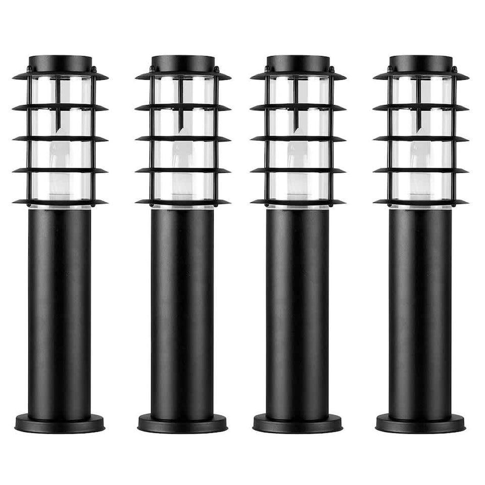 image 1 of ValueLights Wharf 4 Pack Black Outdoor Bollard Light | Black