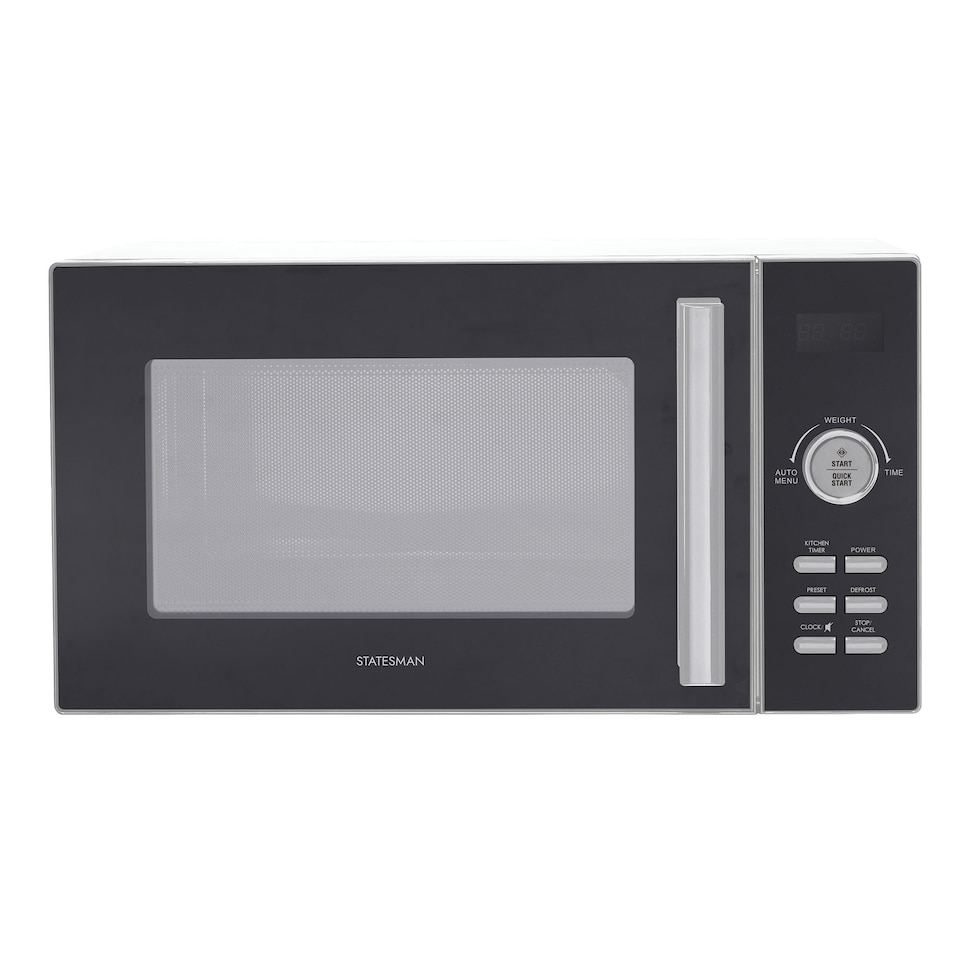 image 1 of Statesman 23L 900W Digital Solo Microwave, 11 Power Levels, Stainless Steel Cavity, Silver
