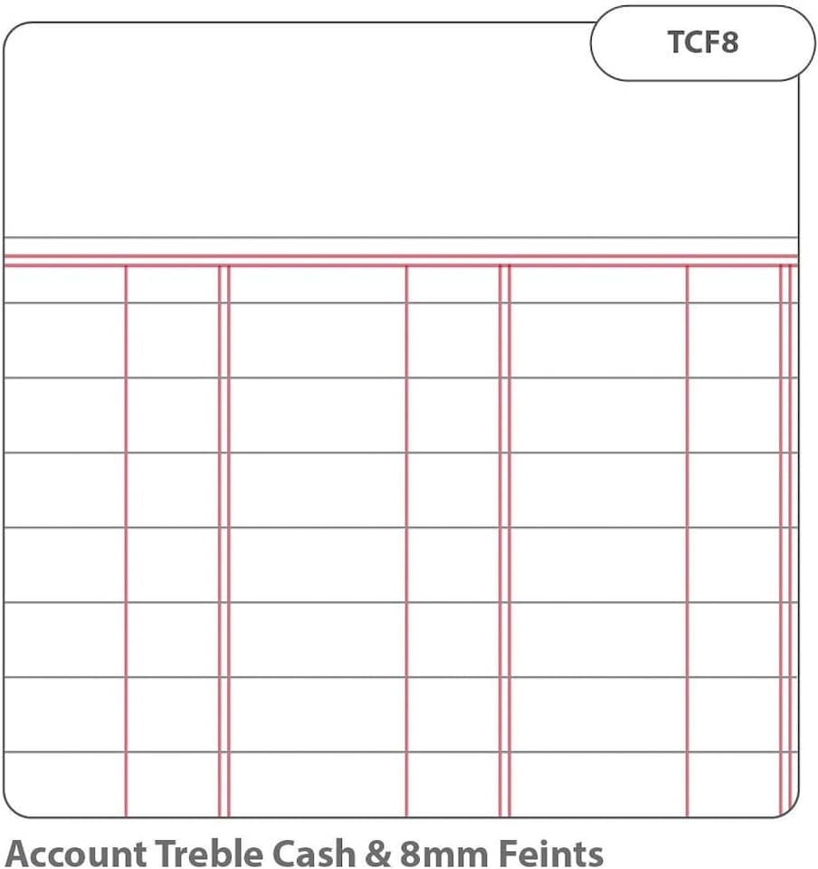 image 1 of Rhino 32 Page Cash Ruling Bookkeeping Treble Ledger Book Green A4