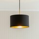 image 3 of ValueLights Reni Black Fabric Gold Inner Lamp Shade & Bulb Black