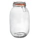 image 4 of Argon Tableware Glass Storage Jars with Labels - 3 Litre - Orange Seal - Pack of 6