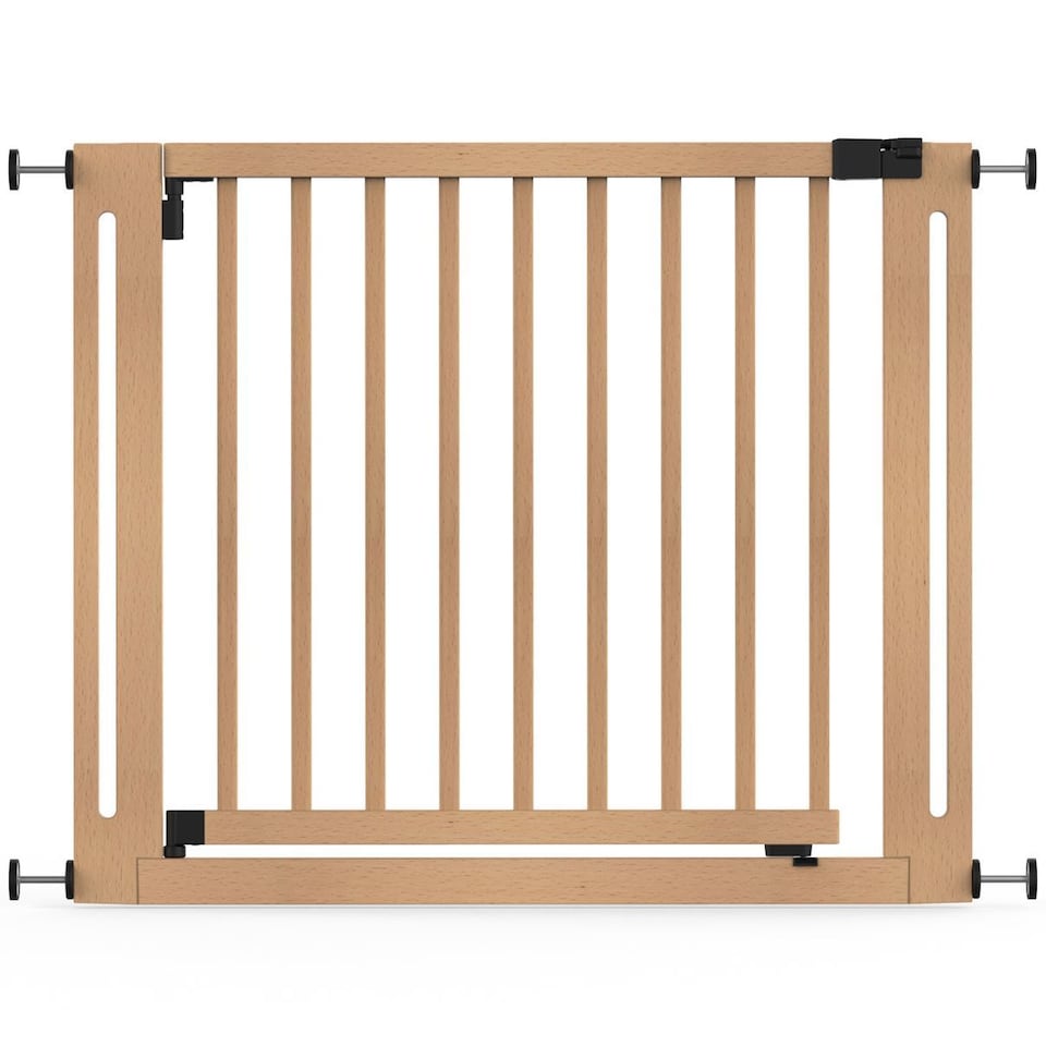 image 1 of Safetots Wooden Elegance Gate, Natural, 95cm - 103cm, Pressure Fit Safety Gate, 73cm Extra Wide Doorway, Easy Installation