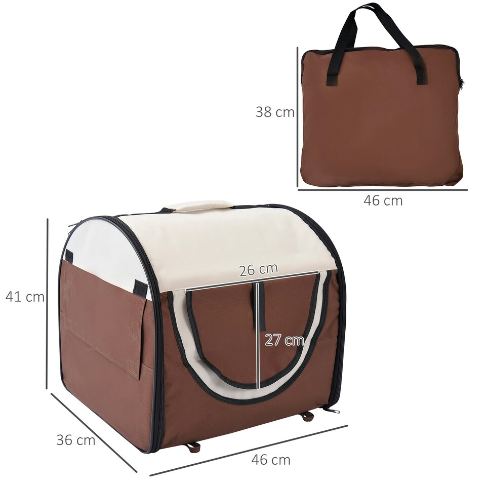 image 1 of PawHut Folding Fabric Soft Pet Crate Dog Cat Travel Carrier Cage