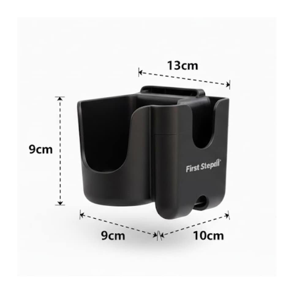 image 1 of Pram Phone & Cup Holder Bottles Hands Free Stroller Accessory Adjustable Clamp