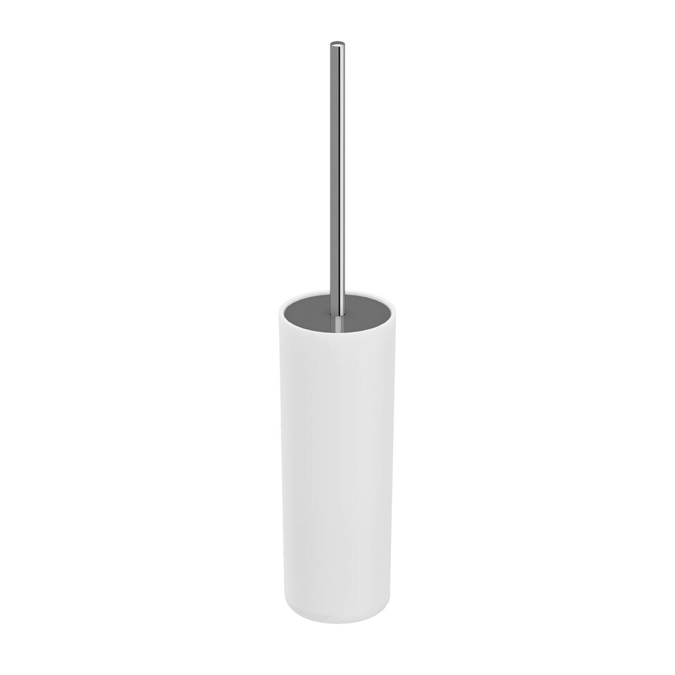 image 1 of Cosmic Toilet Brush Holder w/ Pitch Screws & Durable Brass for Bathroom, Silver
