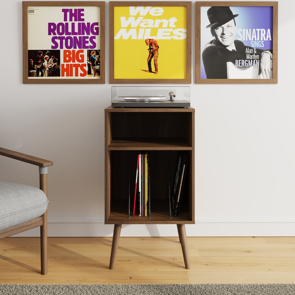 image 1 of Jaxon Compact Vinyl Turntable Stand | Brown | Walnut