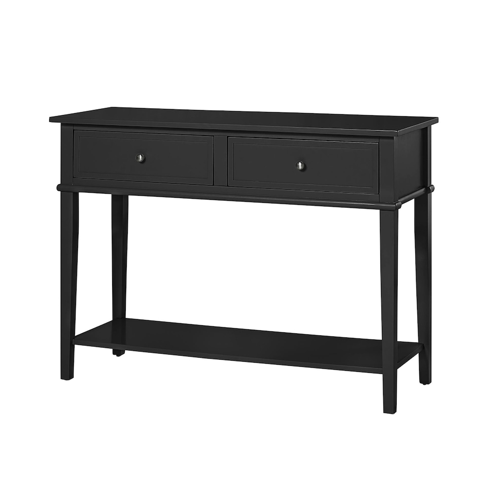 image 1 of Franklin Console Table with 2 Drawers Black Black | Black