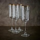 image 2 of Timeless Champagne Flutes With Gold Rim Party Glassware Gift Set 175ml | Clear | Clear | Set of 8